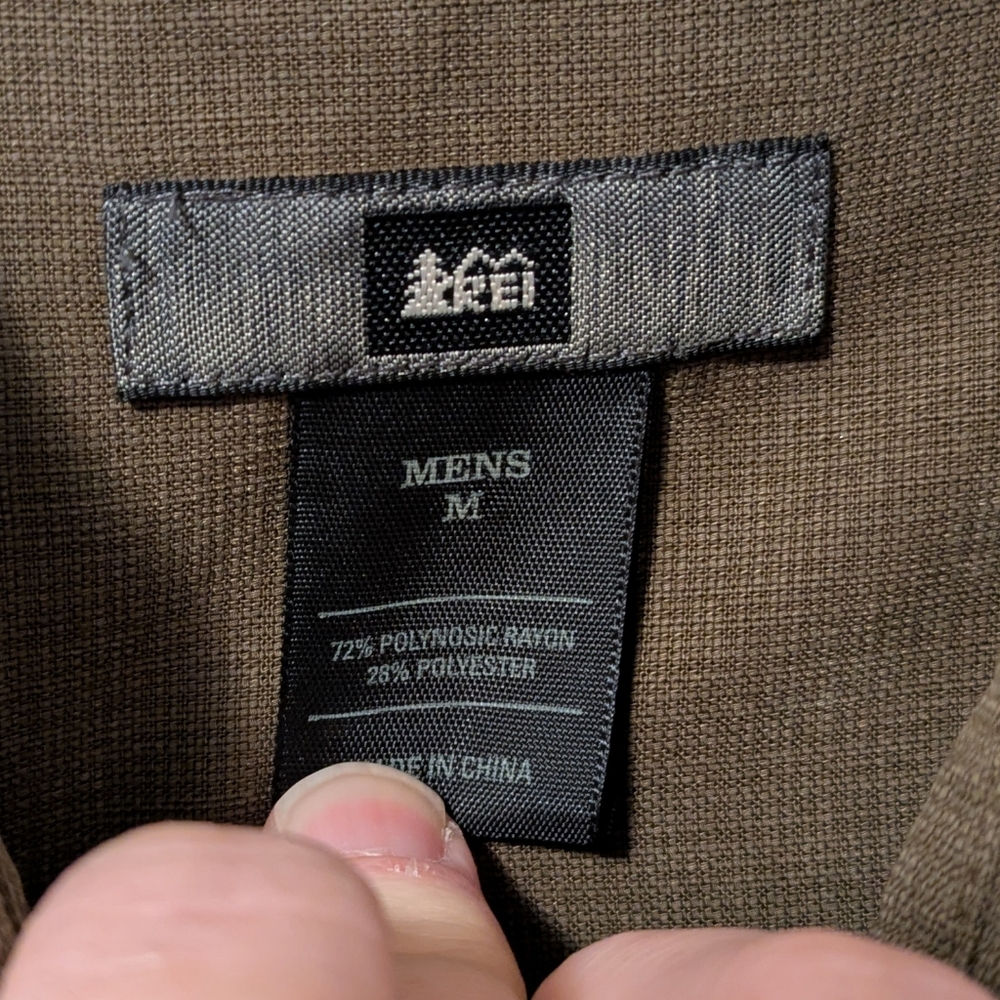 REI Olive Button-Up Shirt - Picture 3 of 5